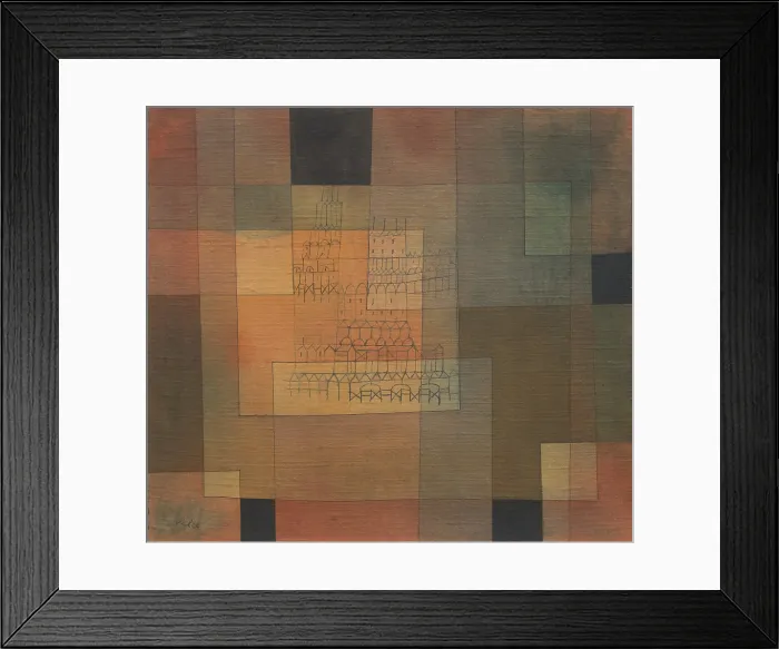 Framed Print : Polyphonic Architecture, 1930, by Paul Klee, 1879-1940, Swiss-born German, watercolor, pen, and ink on muslin. (BSLOC_2023_4_97)