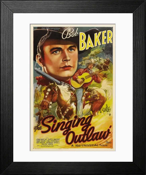 Framed Print : THE SINGING OUTLAW, Bob Baker, 1937