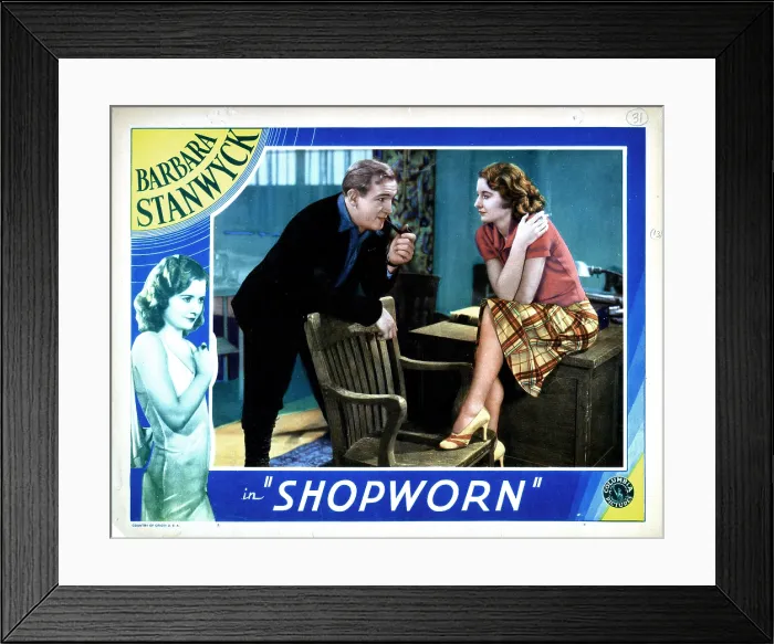 Framed Print : SHOPWORN, from left, Joe Sawyer, Barbara Stanwyck, 1932 Framed Print : SHOPWORN, from left, Joe Sawyer, Barbara Stanwyck, 1932