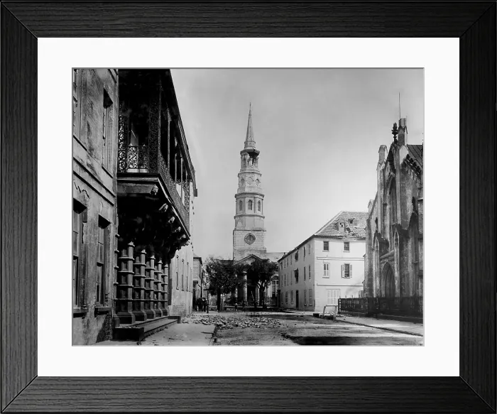 Framed Print : St. Philip's Church tower damaged by Charleston earthquake of August 31, 1886 Framed Print : St. Philip's Church tower damaged by Charleston earthquake of August 31, 1886