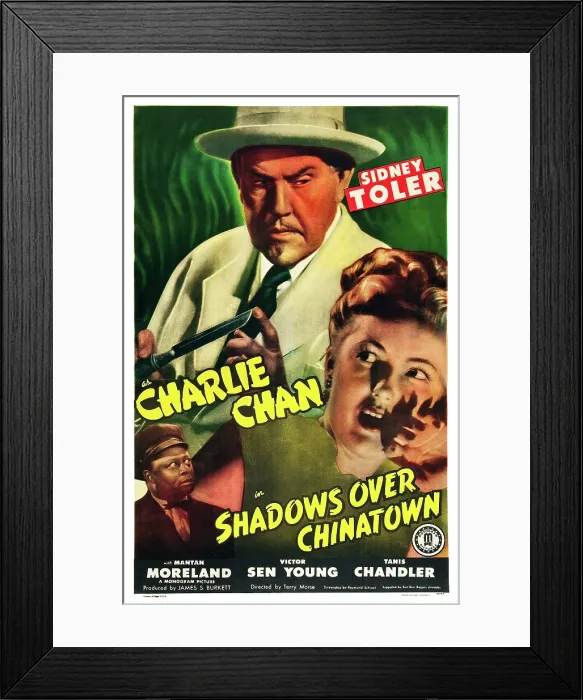 Framed Print : SHADOWS OVER CHINATOWN, top: Sidney Toler, bottom left: Mantan Moreland, bottom right: Tanis Chandler, 1946