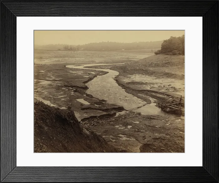 Framed Print : Bed of Lake Conemaugh, whose waters were released in the torrent of the Johnstown flood in 1889