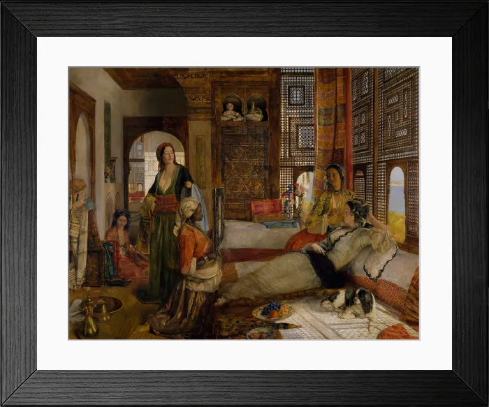 Framed Print : The Harem, 1876, by John Frederick Lewis, 1804-1876, English Orientalist oil painting