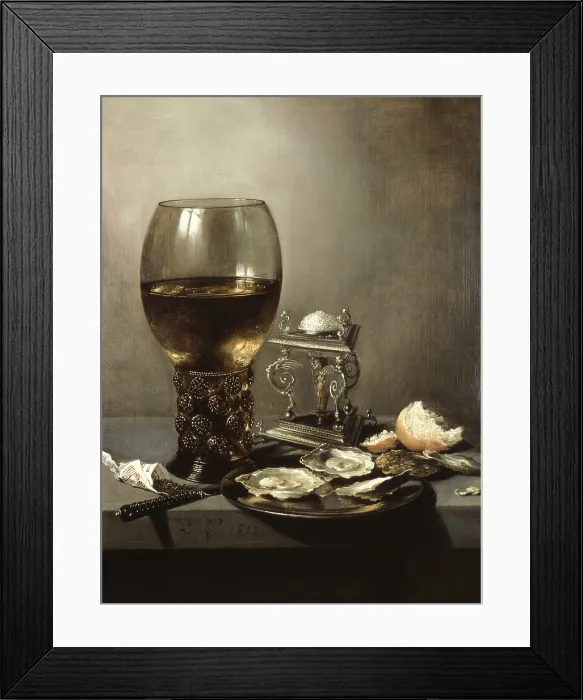 Framed Print : Still Life, 1643, by Pieter Claesz, 1597-1660, Netherlands, Dutch painting, oil on panel