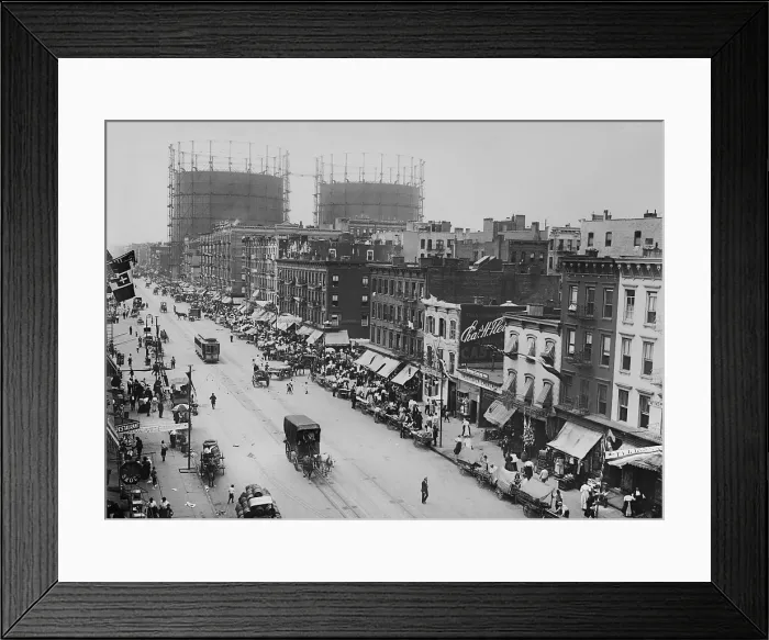 Framed Print : People gathered on right side of the street during an Italian fiesta on NYC's First Avenue