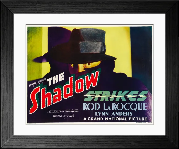 Framed Print : THE SHADOW STRIKES, Rod La Rocque, 1937
