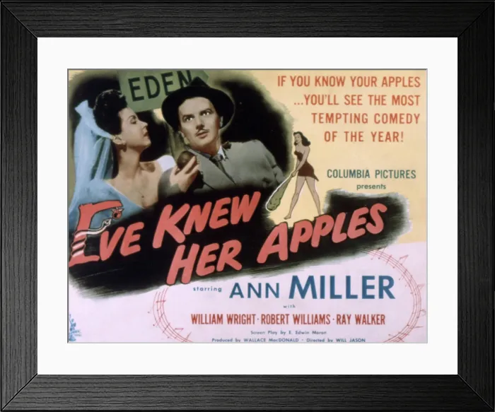 Framed Print : EVE KNEW HER APPLES, Ann Miller, William Wright, 1945 Framed Print : EVE KNEW HER APPLES, Ann Miller, William Wright, 1945