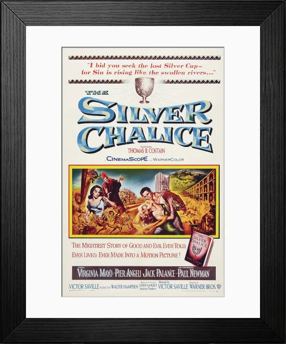 Framed Print : THE SILVER CHALICE, from left: Pier Angeli, Jack Palance, Virginia Mayo, Paul Newman, 1955 Framed Print : THE SILVER CHALICE, from left: Pier Angeli, Jack Palance, Virginia Mayo, Paul Newman, 1955