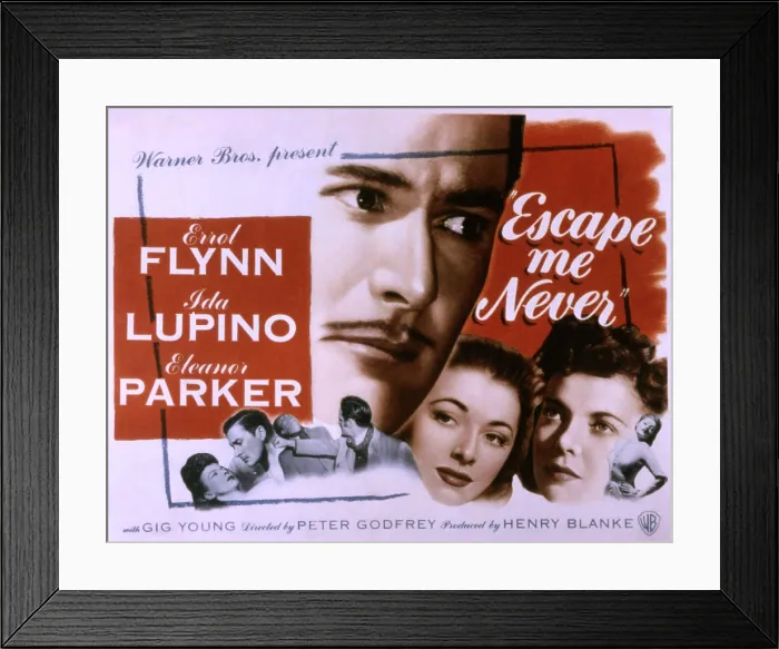 Framed Print : ESCAPE ME NEVER, Errol Flynn, Eleanor Parker, Ida Lupino, 1947