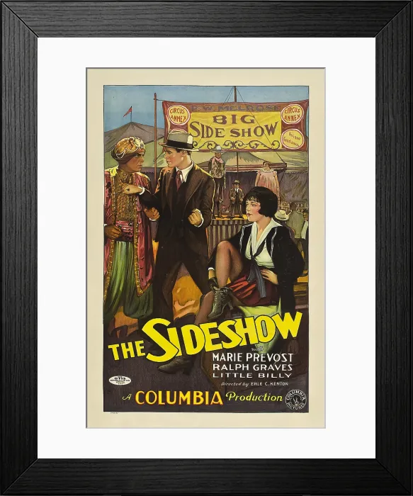 Framed Print : THE SIDESHOW, from left: Alan Roscoe, Ralph Graves, Marie Prevost, 1928