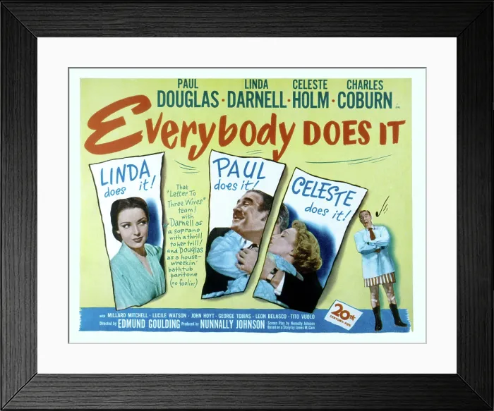 Framed Print : EVERYBODY DOES IT, US poster, Linda Darnell, Paul Douglas, Celeste Holm, 1949, TM and copyright 20th Century Fox Film Corp. All rights reserved  /  Courtesy: Everett Collection