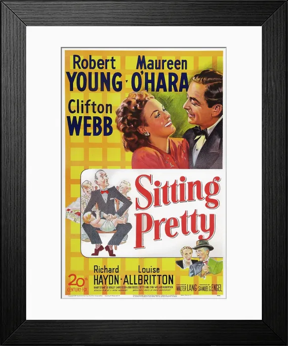 Framed Print : SITTING PRETTY, US poster art, top from left: Maureen O'Hara, Robert Young, bottom right from left: Louise Allbritton, Richard Haydn, 1948 Framed Print : SITTING PRETTY, US poster art, top from left: Maureen O'Hara, Robert Young, bottom right from left: Louise Allbritton, Richard Haydn, 1948