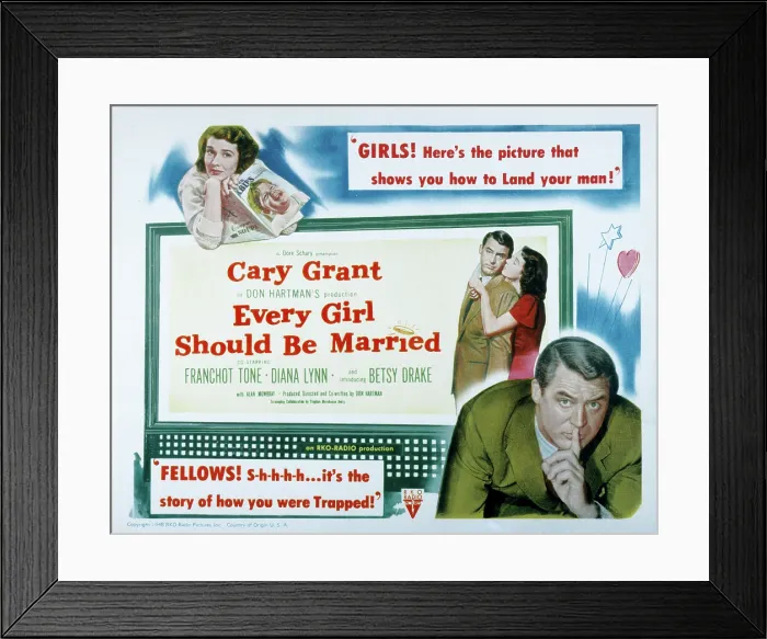 Framed Print : EVERY GIRL SHOULD BE MARRIED, Cary Grant, Betsy Drake, 1948 Framed Print : EVERY GIRL SHOULD BE MARRIED, Cary Grant, Betsy Drake, 1948
