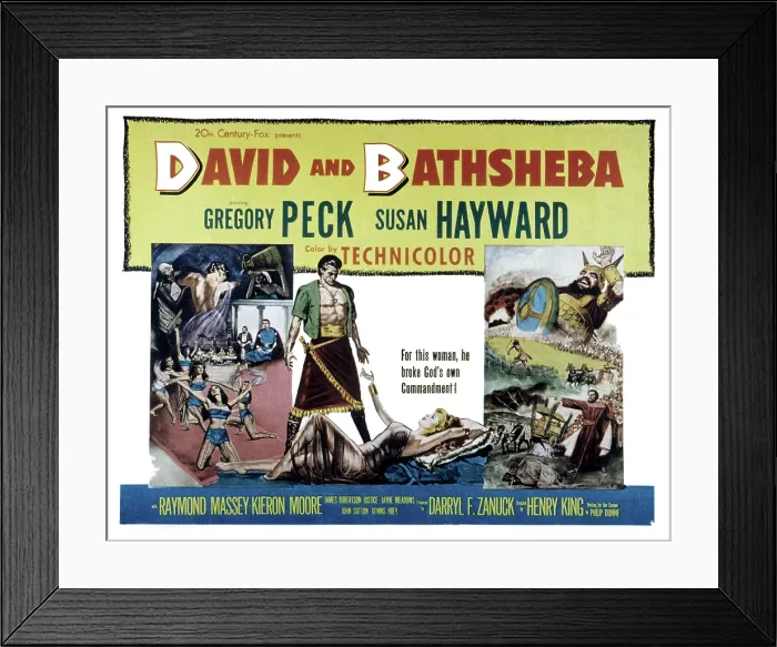 Framed Print : DAVID AND BATHSHEBA, Gregory Peck, Susan Hayward, 1951. TM and Copyright 20th Century Fox Film Corp. All rights reserved. Courtesy: Everett Collection Framed Print : DAVID AND BATHSHEBA, Gregory Peck, Susan Hayward, 1951. TM and Copyright 20th Century Fox Film Corp. All rights reserved. Courtesy: Everett Collection