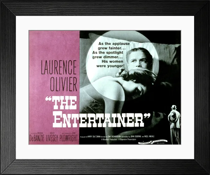 Framed Print : THE ENTERTAINER, Laurence Olivier, 1960, poster art Framed Print : THE ENTERTAINER, Laurence Olivier, 1960, poster art