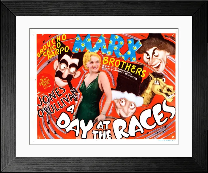 Framed Print : A DAY AT THE RACES, Poster Art, The Marx Brothers, Esther Muir, 1937