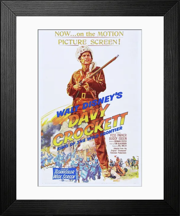 Framed Print : DAVY CROCKETT, KING OF THE WILD FRONTIER, US poster art, Fess Parker, 1955 Framed Print : DAVY CROCKETT, KING OF THE WILD FRONTIER, US poster art, Fess Parker, 1955