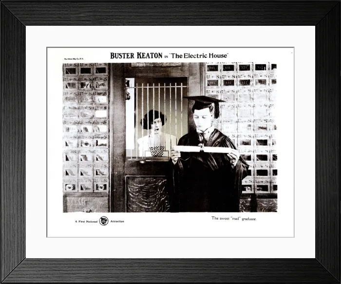 Framed Print : THE ELECTRIC HOUSE, US lobbycard, Buster Keaton, 1922 Framed Print : THE ELECTRIC HOUSE, US lobbycard, Buster Keaton, 1922