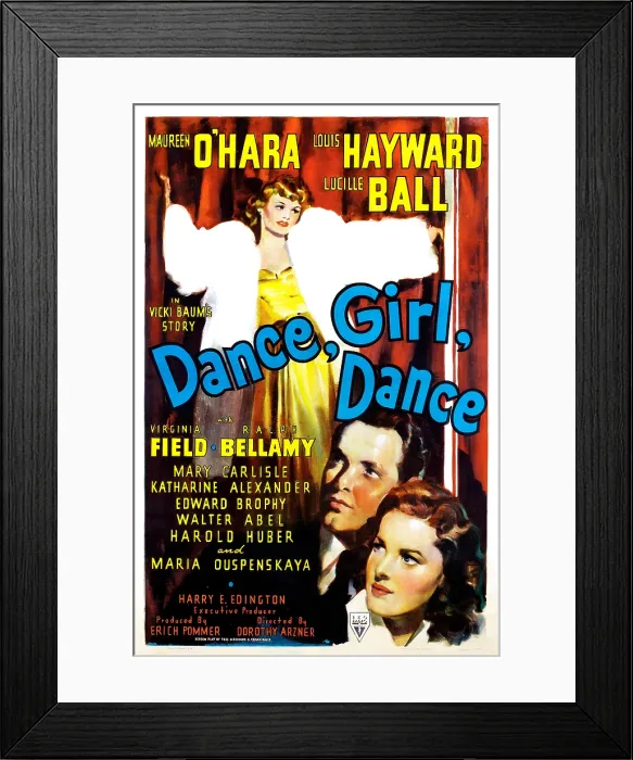 Framed Print : DANCE, GIRL, DANCE, from top, Lucille Ball, Louis Hayward, Maureen O'Hara, 1940