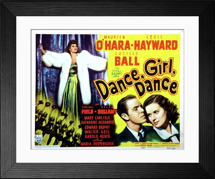 Framed Print : DANCE, GIRL, DANCE, Lucille Ball, Louis Hayward, Maureen O'Hara, 1940