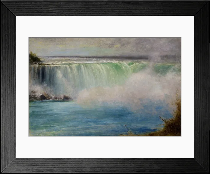 Framed Print : Niagara Falls, 1885, by George Inness, 1825-1894, American landscape painting, oil on wood. George Inness produced seven oil paintings of the falls during the 1880s and 1890s