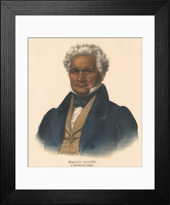 Framed Print : Cherokee chief Major Ridge, was a wealthy, slaveholding planter