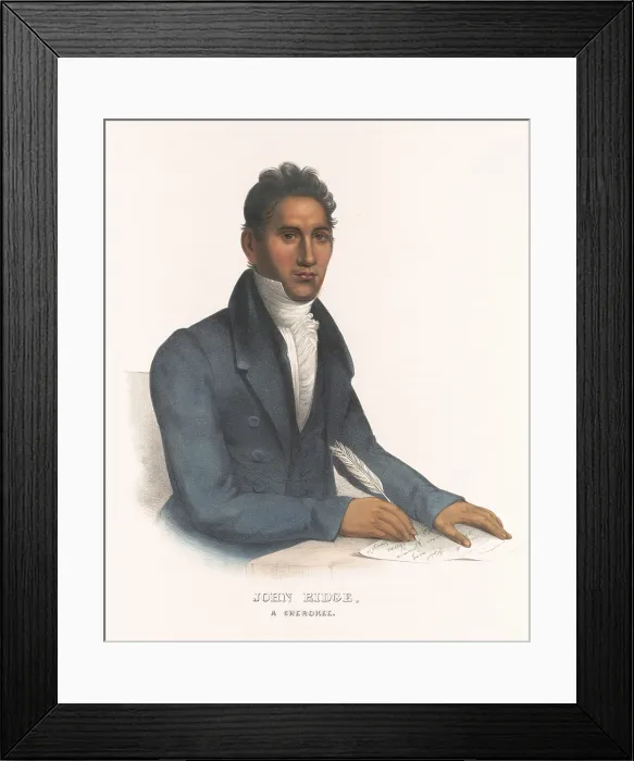 Framed Print : John Ridge the son of Major Ridge, and a member of the minority Treaty Party who signed the Treaty of New Echotain of 1835