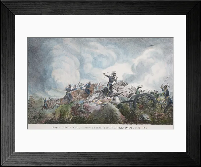 Framed Print : Mexican American War. Battle of Resaca de la Palma, May 9, 1846, was a continuation of the Battle of Palo Alto, of the previous day
