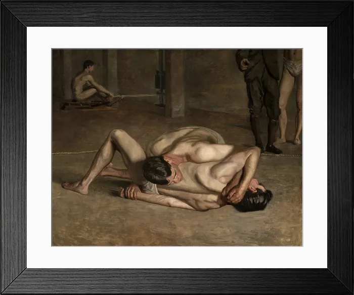Framed Print : Wrestlers, 1899, by Thomas Eakins, 1844-1916, American realist painting, oil on canvas