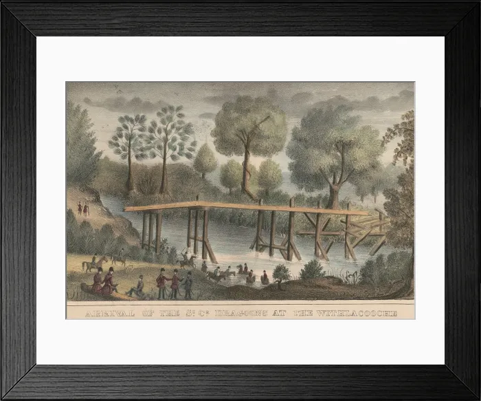 Framed Print : Second Seminole War, 1835-42. Battle of Ouithlacoochie, aka Battle of Withlacoochee, Dec. 31, 1835, was fought on the Withlacoochee River in west-central Florida