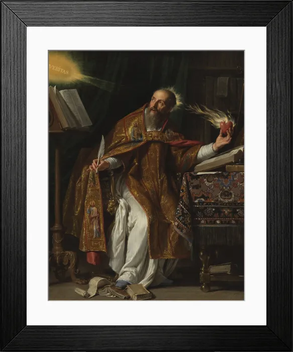 Framed Print : Saint Augustine, 1645, by Philippe de Champaigne, 1602-1674, Flemish artist, French Baroque painting, oil on canvas Framed Print : Saint Augustine, 1645, by Philippe de Champaigne, 1602-1674, Flemish artist, French Baroque painting, oil on canvas