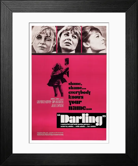 Framed Print : DARLING, US poster art, Julie Christie, 1965 Framed Print : DARLING, US poster art, Julie Christie, 1965