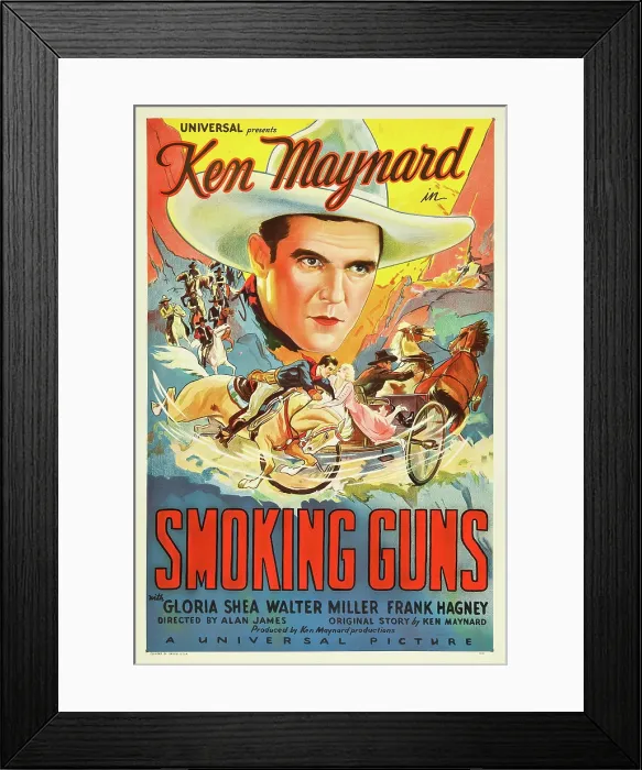 Framed Print : SMOKING GUNS, Ken Maynard, 1934 Framed Print : SMOKING GUNS, Ken Maynard, 1934