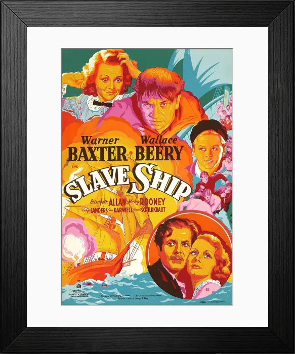 Framed Print : SLAVE SHIP, top from left: Jane Darwell, Wallace Beery, Mickey Rooney, Warner Baxter, Elizabeth Allan, 1937, TM and Copyright 20th Century Fox Film Corp Framed Print : SLAVE SHIP, top from left: Jane Darwell, Wallace Beery, Mickey Rooney, Warner Baxter, Elizabeth Allan, 1937, TM and Copyright 20th Century Fox Film Corp
