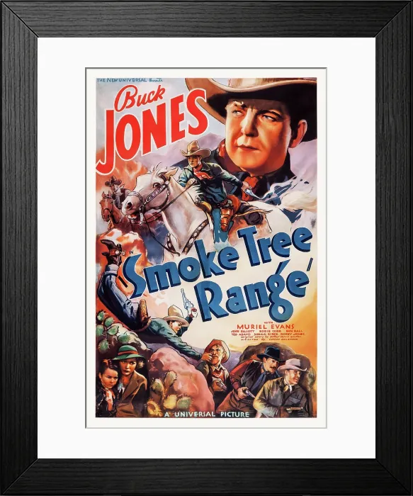 Framed Print : SMOKE TREE RANGE, US poster art, Buck Jones, 1937