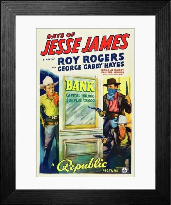 Framed Print : DAYS OF JESSE JAMES, left: Roy Rogers, 1939