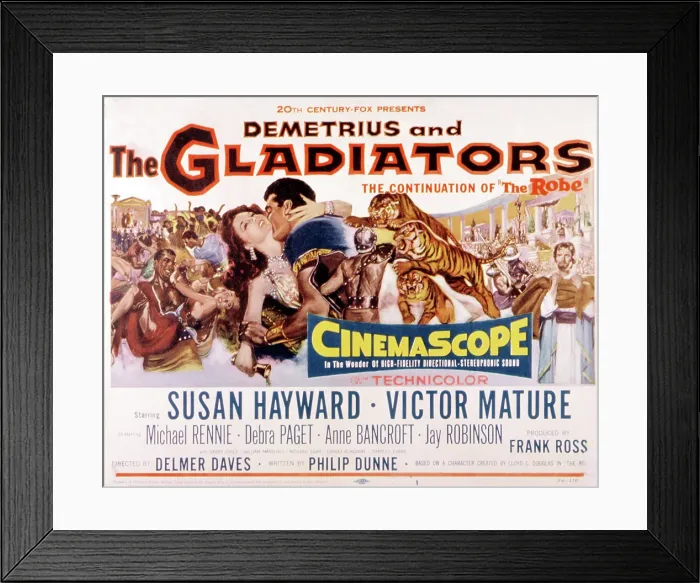 Framed Print : DEMETRIUS AND THE GLADIATORS, Susan Hayward, Victor Mature, 1954. TM and Copyright (c)20th Century Fox Film Corp. All rights reserved