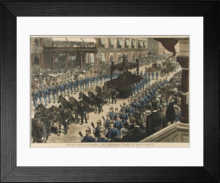 Framed Print : General Grant's Funeral Procession Passing Up Fifth Avenue, New York City, August 8, 1885