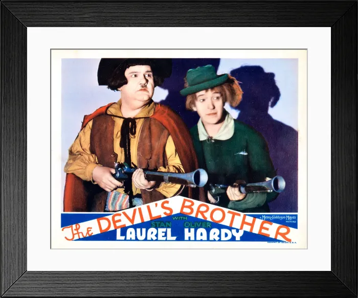 Framed Print : THE DEVIL'S BROTHER, US lobbycard, from left: Oliver Hardy, Stan Laurel, 1933