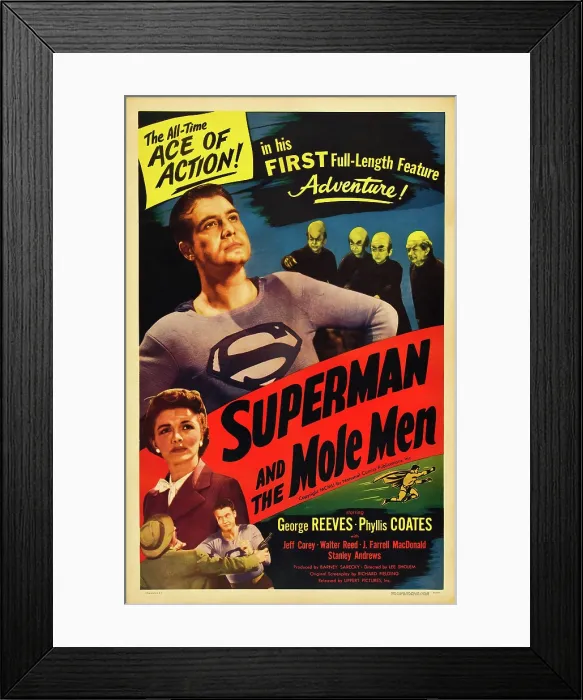 Framed Print : SUPERMAN AND THE MOLE MEN, Phyllis Coates, George Reeves, 1951 Framed Print : SUPERMAN AND THE MOLE MEN, Phyllis Coates, George Reeves, 1951