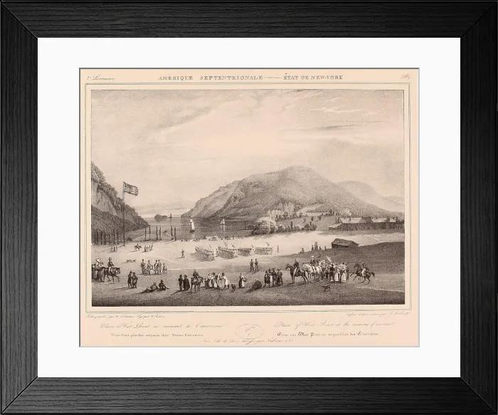 Framed Print : Cadets marching on the Plain of West Point, on the Hudson River, c. 1828 (BSLOC_2018_10_12)
