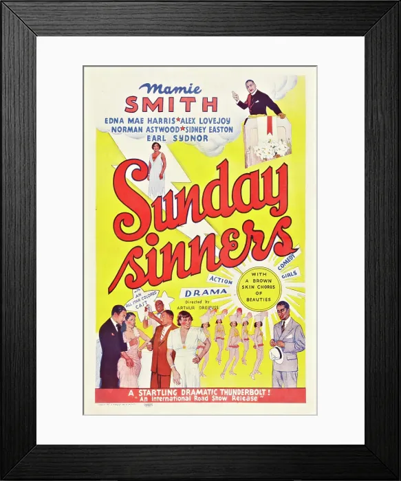 Framed Print : SUNDAY SINNERS, poster art, 1940 Framed Print : SUNDAY SINNERS, poster art, 1940