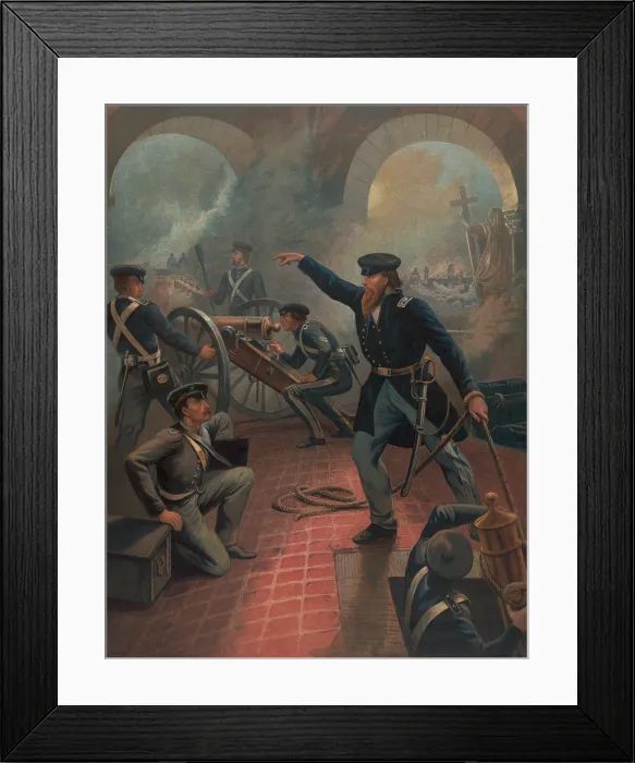 Framed Print : Captain Ulysses S. Grant commanding soldiers at the fortress of Chapultepec in Mexico City, Sept. 12-13, 1846 (BSLOC_2018_10_15) Framed Print : Captain Ulysses S. Grant commanding soldiers at the fortress of Chapultepec in Mexico City, Sept. 12-13, 1846 (BSLOC_2018_10_15)