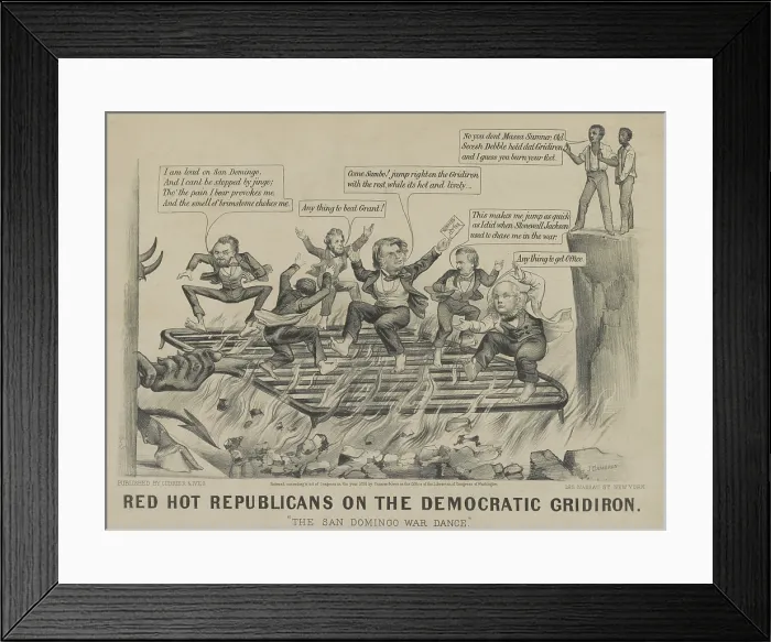 Framed Print : Red Hot Republicans on the Democratic Gridiron. The San Domingo War Dance