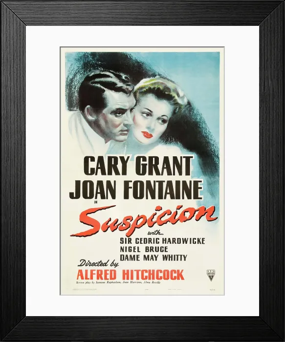 Framed Print : SUSPICION, from left: Cary Grant, Joan Fontaine, 1941