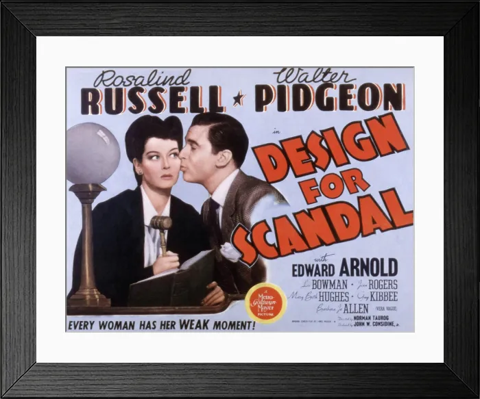 Framed Print : DESIGN FOR SCANDAL, Rosalind Russell, Walter Pidgeon, 1941