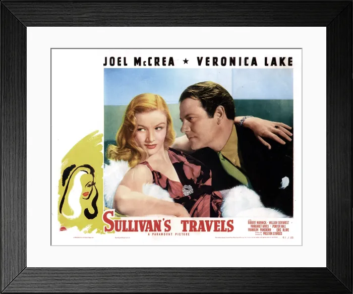 Framed Print : SULLIVAN'S TRAVELS, from left, Veronica Lake, Joel McCrea, 1941 Framed Print : SULLIVAN'S TRAVELS, from left, Veronica Lake, Joel McCrea, 1941