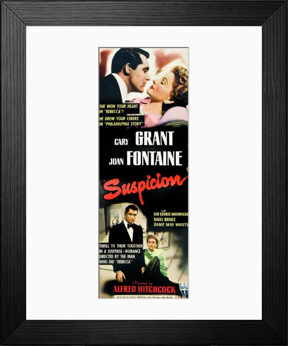 Framed Print : SUSPICION, top from left: Cary Grant, Joan Fontaine, bottom from left: Cary Grant, Joan Fontaine, 1941 Framed Print : SUSPICION, top from left: Cary Grant, Joan Fontaine, bottom from left: Cary Grant, Joan Fontaine, 1941