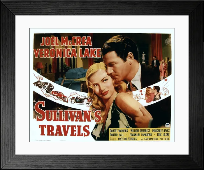 Framed Print : SULLIVAN'S TRAVELS, from left: Veronica Lake, Joel McCrea, 1941 Framed Print : SULLIVAN'S TRAVELS, from left: Veronica Lake, Joel McCrea, 1941