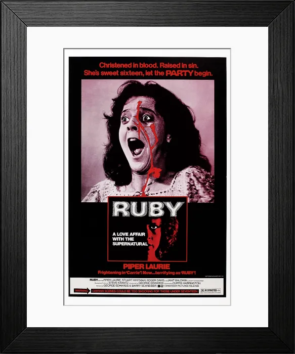 Framed Print : RUBY, US poster, from top: Janit Baldwin, Piper Laurie, 1977